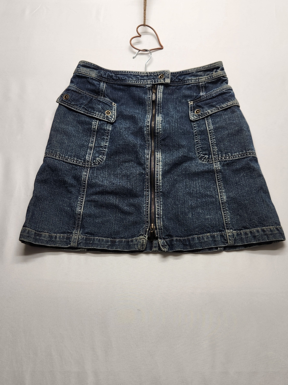 ⭐️Vintage Y2K I.E. Relaxed Denim Mini Skirt Zip Front Utility Cargo Size 10